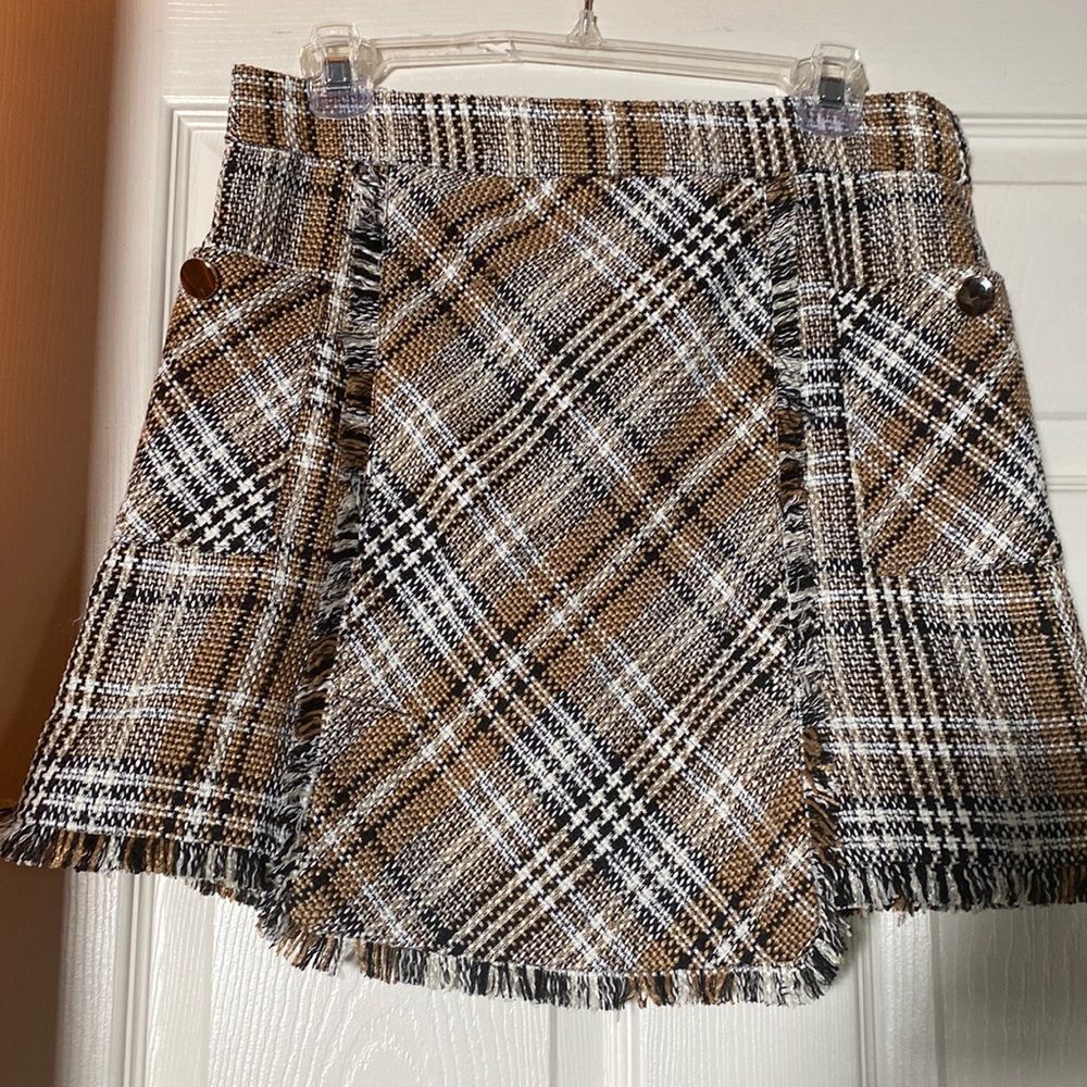 Pink Lily Plaid Skirt